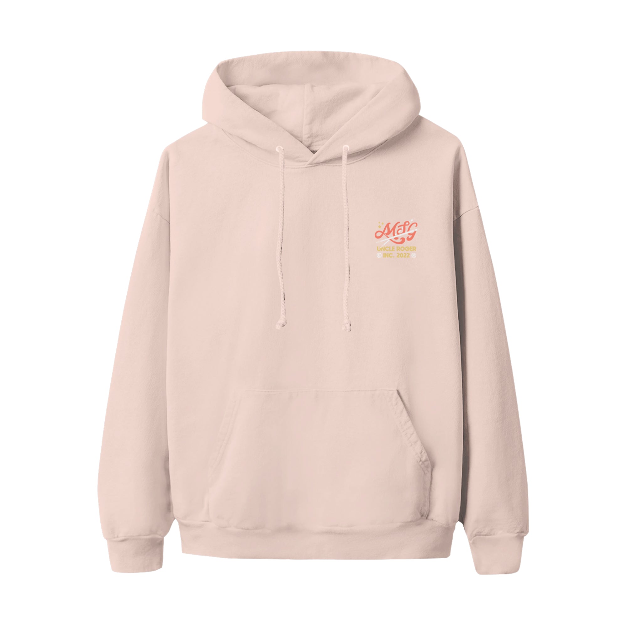 MSG Pale Pink Hoodie. Front